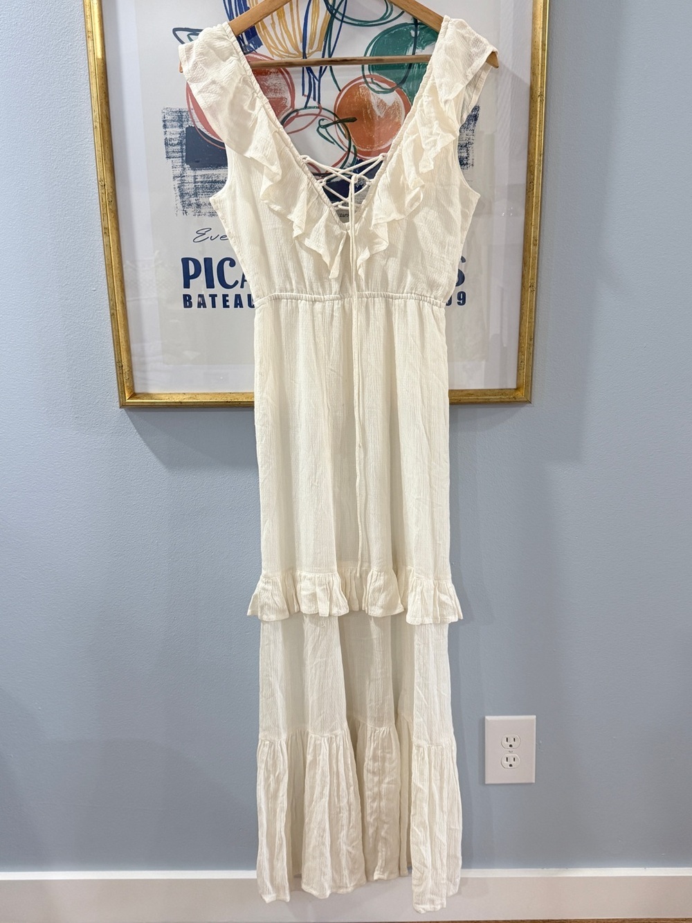 Billabong Prairie Style Ruffle Tiers Maxi Dress XS